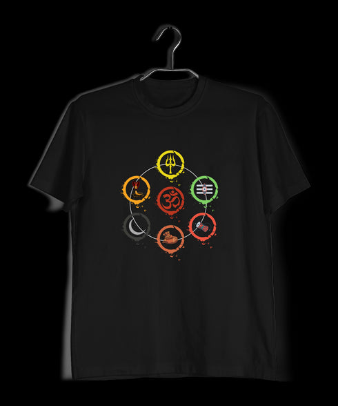Aaramkhor OM WITH 6 ELEMENTS Spiritual Shiva Mens TShirts